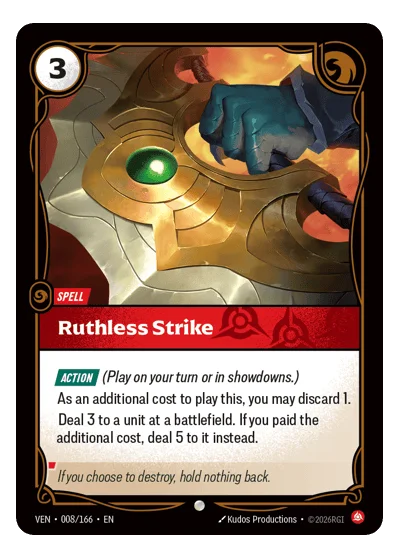Ruthless Strike VEN-8 Common Vendetta Riftbound TCG Card