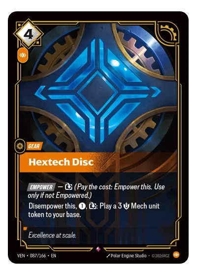 Hextech Disc VEN-87 Rare Vendetta Riftbound TCG Card