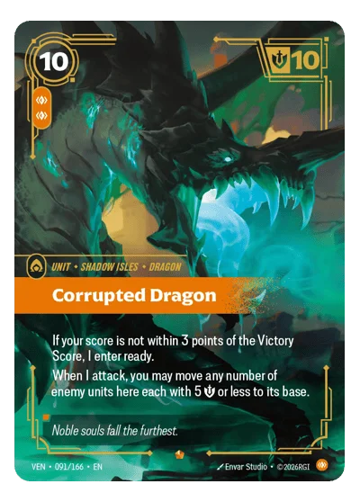Corrupted Dragon VEN-91 Riftbound Chase Card