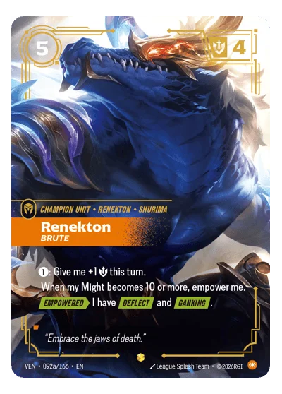 Renekton, Brute VEN-92a Riftbound Chase Card