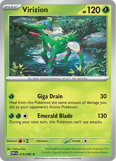 Virizion 10 White Flare Pokemon Card