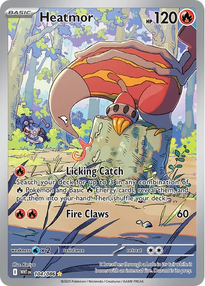 Heatmor 104 White Flare Pokemon Card