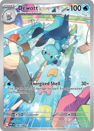 Dewott 106 White Flare Pokemon Card