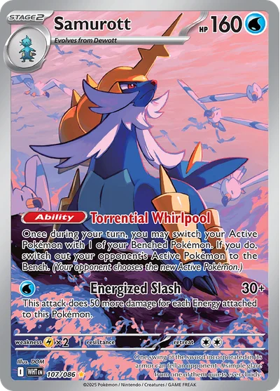 Samurott 107 White Flare Pokemon Card