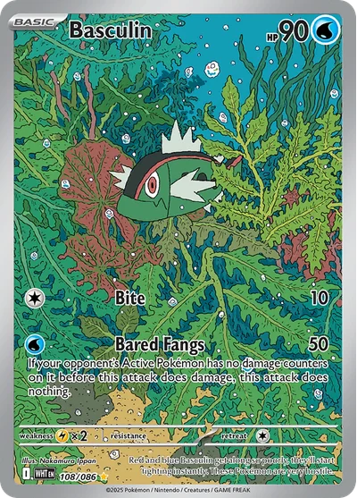 Basculin 108 White Flare Pokemon Card