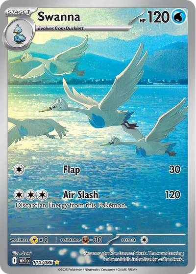 Swanna 110 White Flare Pokemon Card