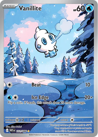 Vanillite 111 White Flare Pokemon Card