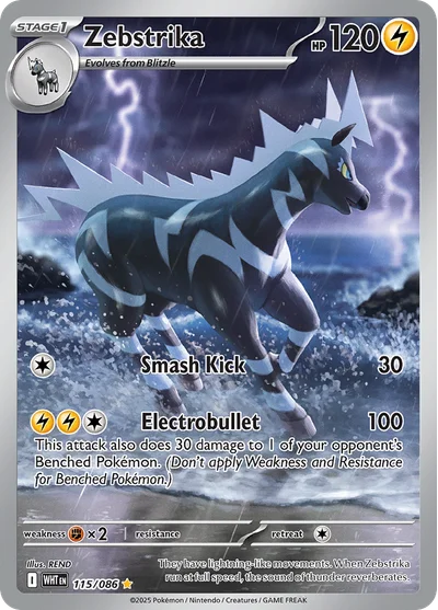 Zebstrika 115 White Flare Pokemon Card
