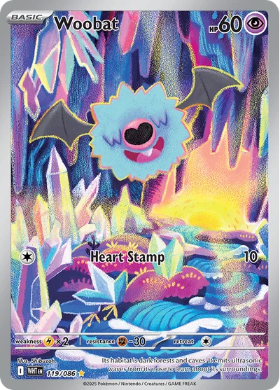 Woobat 119 White Flare Pokemon Card
