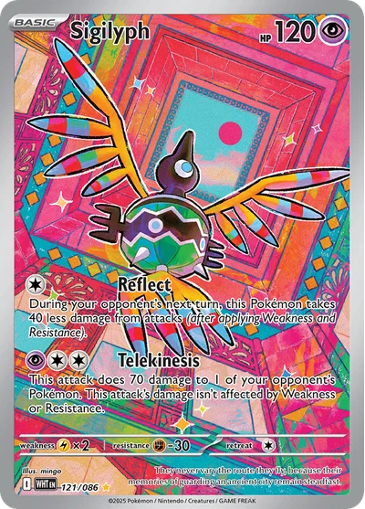 Sigilyph 121 White Flare Pokemon Card