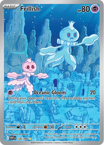 Frillish 126 White Flare Pokemon Card