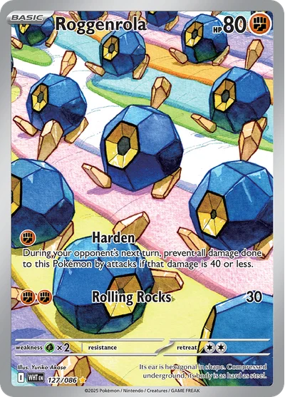 Roggenrola 127 White Flare Pokemon Card