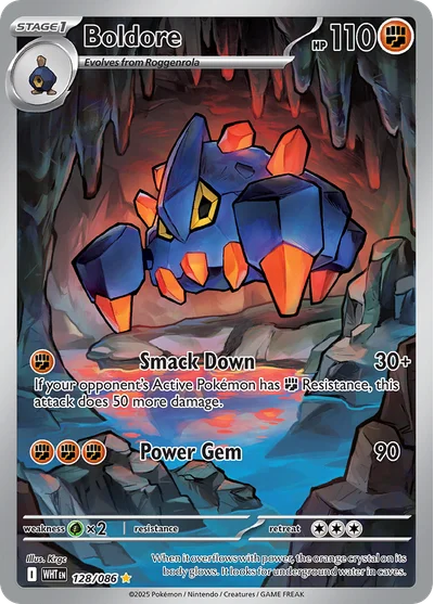 Boldore 128 White Flare Pokemon Card