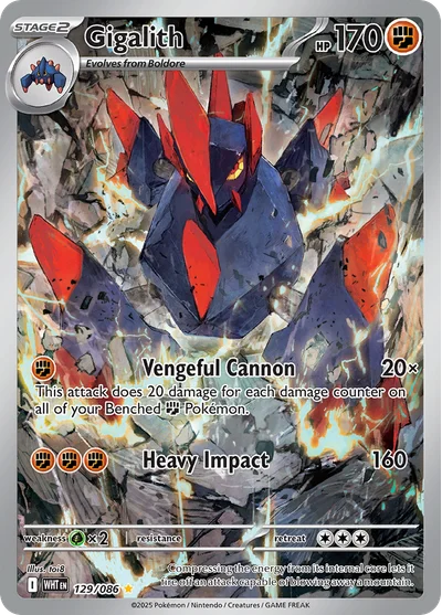 Gigalith 129 White Flare Pokemon Card