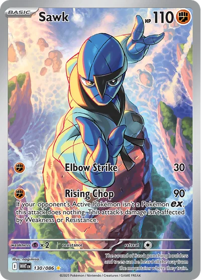 Sawk 130 White Flare Pokemon Card