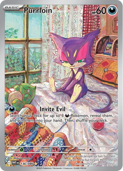 Purrloin 136 White Flare Pokemon Card