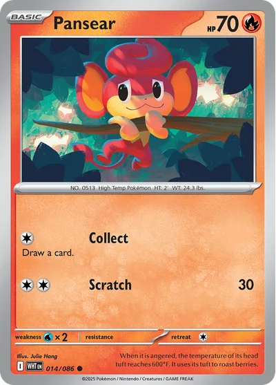 Pansear 14 White Flare Pokemon Card