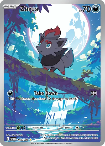 Zorua 142 White Flare Pokemon Card