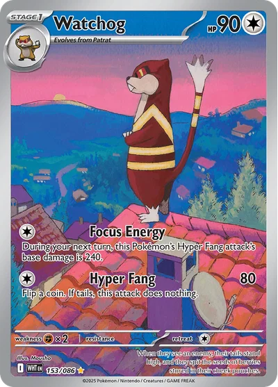 Watchog 153 White Flare Pokemon Card