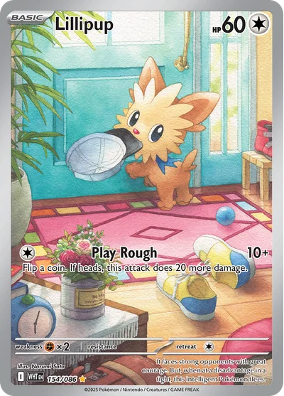 Lillipup 154 White Flare Pokemon Card