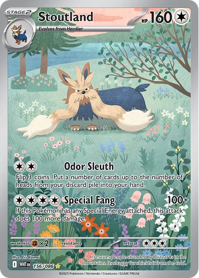 Stoutland 156 White Flare Pokemon Card
