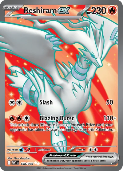 Reshiram ex 158 White Flare Pokemon Card