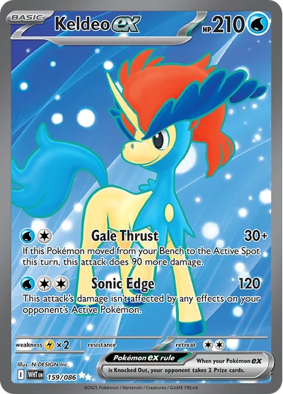 Keldeo ex 159 White Flare Pokemon Card