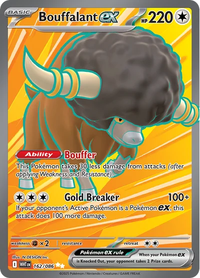 Bouffalant ex 162 White Flare Pokemon Card
