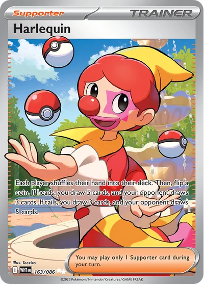 Harlequin 163 White Flare Pokemon Card