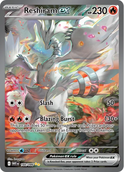 Reshiram ex 166 White Flare Pokemon Card