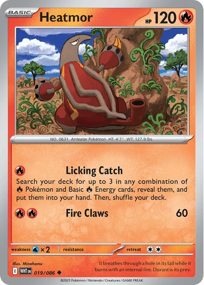 Heatmor 19 White Flare Pokemon Card