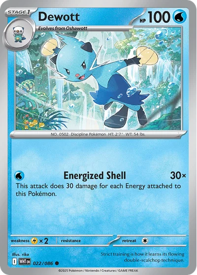 Dewott 22 White Flare Pokemon Card