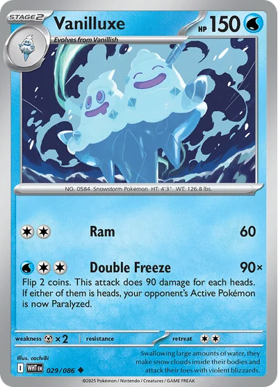 Vanilluxe 29 White Flare Pokemon Card