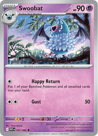 Swoobat 37 White Flare Pokemon Card