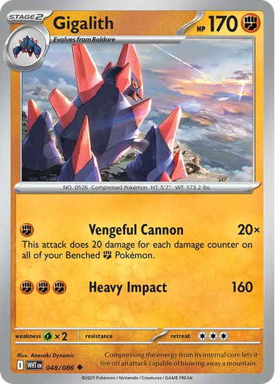 Gigalith 48 White Flare Pokemon Card