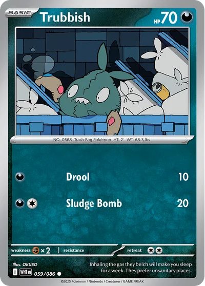 Trubbish 59 White Flare Pokemon Card