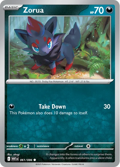 Zorua 61 White Flare Pokemon Card