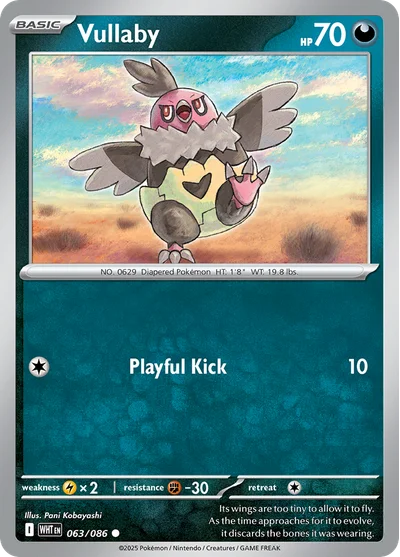 Vullaby 63 White Flare Pokemon Card