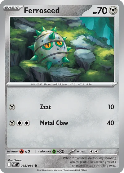 Ferroseed 68 White Flare Pokemon Card
