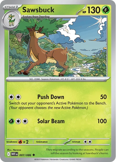 Sawsbuck 7 White Flare Pokemon Card