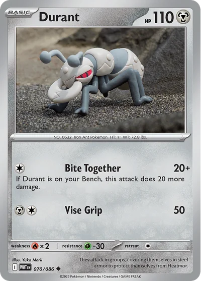 Durant 70 White Flare Pokemon Card