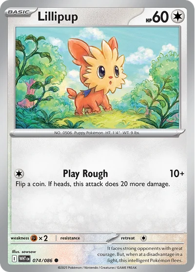 Lillipup 74 White Flare Pokemon Card