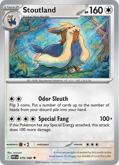 Stoutland 76 White Flare Pokemon Card