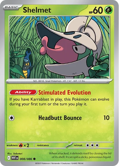 Shelmet 8 White Flare Pokemon Card