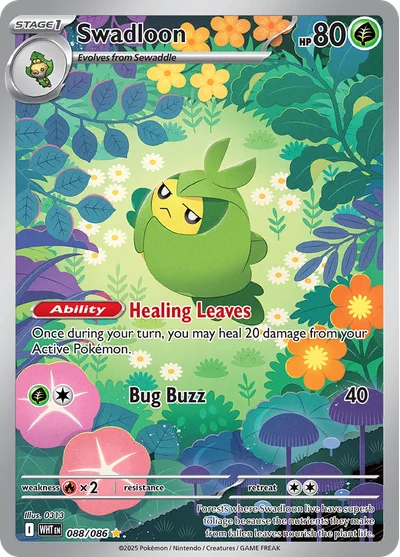 Swadloon 88 White Flare Pokemon Card