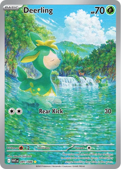 Deerling 91 White Flare Pokemon Card