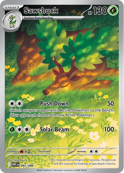 Sawsbuck 92 White Flare Pokemon Card