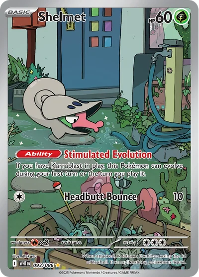 Shelmet 93 White Flare Pokemon Card