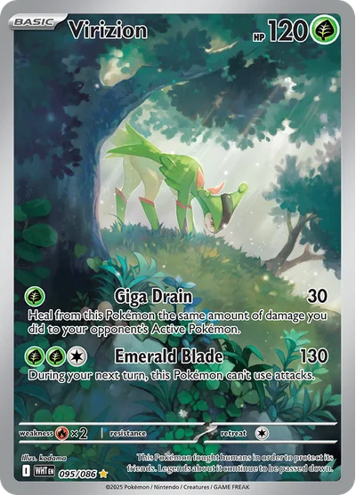 Virizion 95 White Flare Pokemon Card