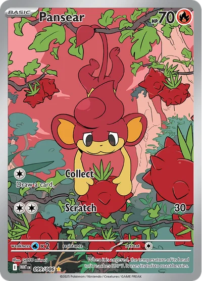 Pansear 99 White Flare Pokemon Card